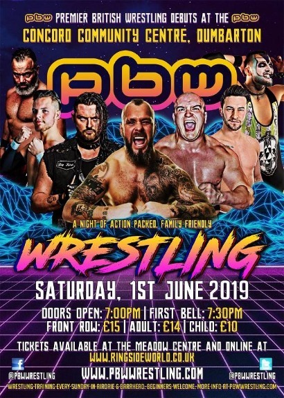 Premier British Wrestling Live In Dumbarton taking place at Concord Community Centre